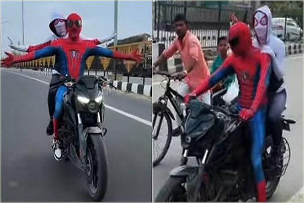 दिल्ली में कटा स्पाइडरमैन और उसकी गर्लफ्रेंड का चालान