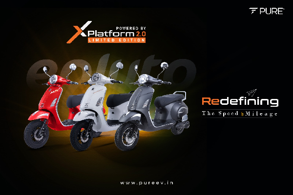  प्योर ईवी ने 72 किलोमीटर प्रति घंटे की अधिकतम स्पीड के साथ ईप्लूटो सीरीज़ के लिए एक्स प्लेटफॉर्म 2.0 लिमिटेड एडिशन वैरिएंट का अनावरण किया