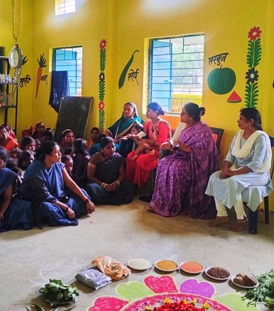 जिला कार्यक्रम अधिकारी ने आंगनबाड़ी केंद्र में मनाए जा रहे वजन त्यौहार का किया निरीक्षण