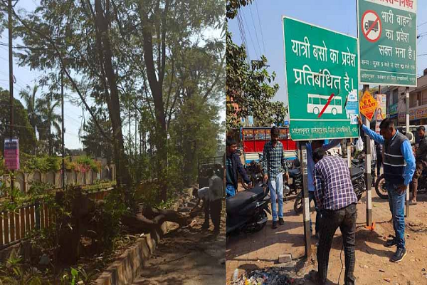 राजधानी के व्यस्तम मार्गों से अतिक्रमण हटाकर बढ़ाई गई चौड़ाई