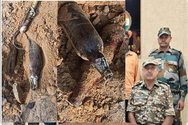 नक्सलियों द्वारा बियर की बोतल में बनाये गये 2 आईईडी बरामद