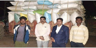 धान के अवैध परिवहन पर की गई कार्रवाई