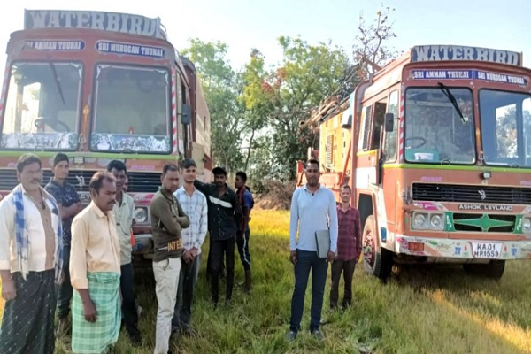 आमापाली गांव में अवैध बोर खुदाई, दो बोरवेल वाहन जब्त