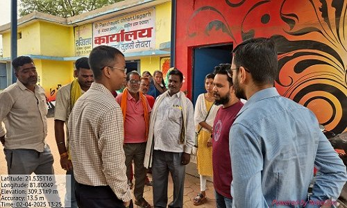 सीईओ ने ग्राम पंचायत तुलसी नेवरा में पंचायत भवन का किया निरीक्षण