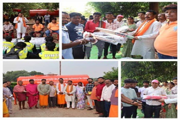 विधायक ने गीदम मेले के लिए पानी टैंकर एवं युवाओं को खेल सामग्री प्रदान किया