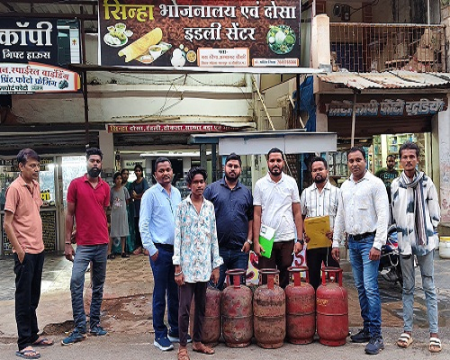 घरेलू गैस सिलेंडरों के उपयोग पर खाद्य विभाग की बड़ी कार्यवाही