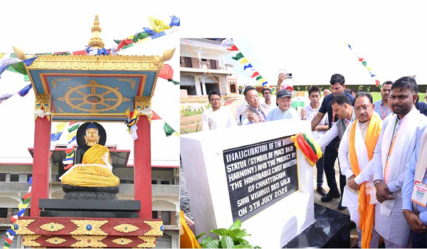 सीएम साय ने मैनपाट में भगवान बुद्ध की प्रतिमा का किया अनावरण