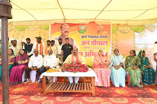 बरगद के नीचे लगाया डिप्टी सीएम साव ने जनचौपाल