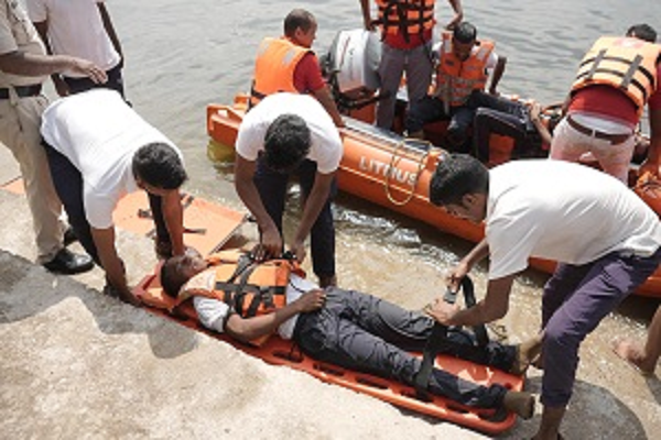 बाढ़ और क्लोरीन गैस रिसाव पर कोरबा में आपदा प्रबंधन मॉक ड्रिल