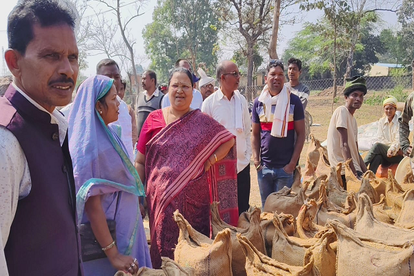 कुआगोंदी धान खरीदी केंद्र में किसानों की धान में डंडी मारी जा रही थी निरीक्षण में पहुंची विधायक अनिला भेड़िया