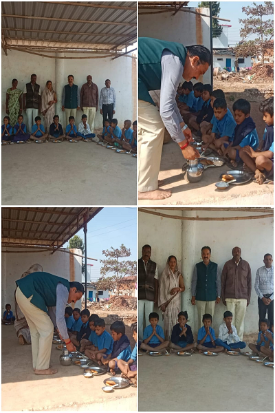  मड़ियापार में  नेवता भोज