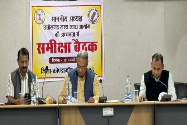 छत्तीसगढ राज्य खाद्य आयोग के अध्यक्ष श्री संदीप शर्मा ने ली अधिकारियों की बैठक