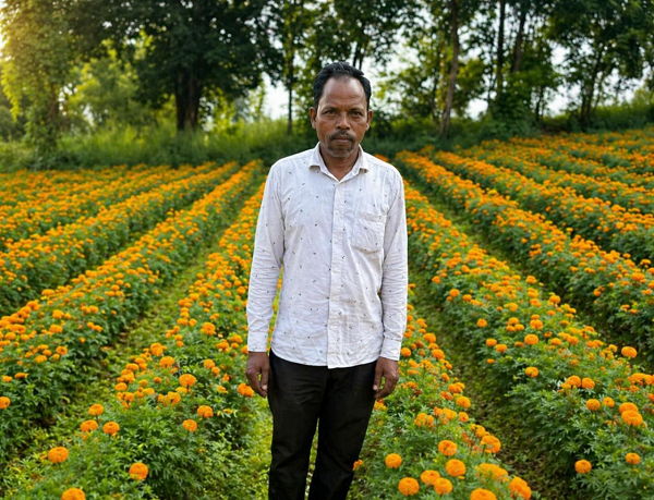 फूलों की खुशबू से महकी किस्मत ईश्वरचरण पैकरा का