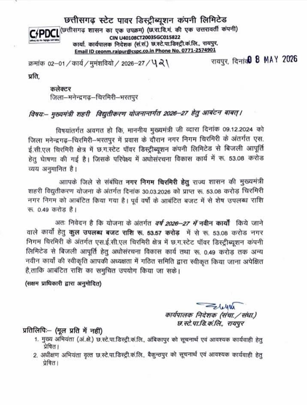 चिरमिरी को मिलेगी 'रोशनी की आज़ादी' &mdash; 75 साल बाद पहली बार पहुंचेगी शहर के सभी वार्डो में सरकारी बिजली