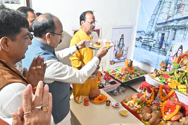 उप मुख्यमंत्री श्री अरुण साव महारुद्राभिषेक में हुए शामिल