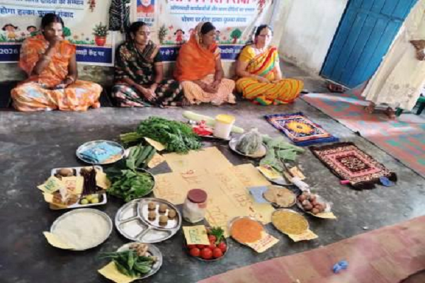 आंगन मिलन सेवा से उत्सव स्थल बने आंगनबाड़ी केंद्र, पौष्टिक आहार और सुपोषित थाली का किया गया प्रदर्शन