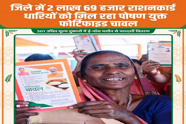  सेवा संकल्प अभियान 2026: सेवा मेरा योगदान : जशपुर में 2.69 लाख राशनकार्डधारी परिवारों तक पहुंच रही खाद्य सुरक्षा