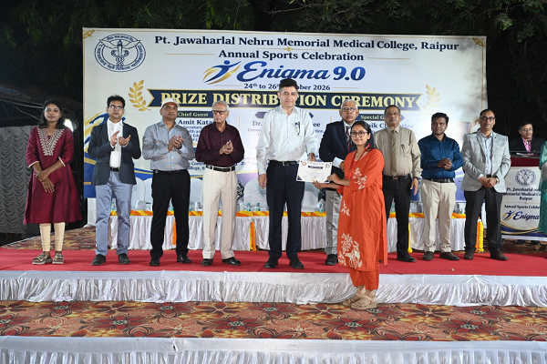 पं. जवाहरलाल नेहरू मेडिकल कॉलेज में वार्षिक खेल समारोह &lsquo;एनिग्मा 9.0&rsquo; के अंतर्गत पुरस्कार वितरण समारोह आयोजित