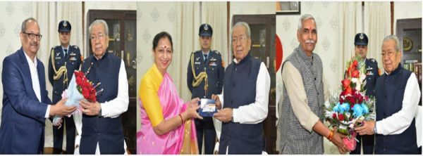 राज्यपाल श्री हरिचंदन से विभिन्न विश्वविद्यालय के कुलपतियों ने सौजन्य मुलाकात की