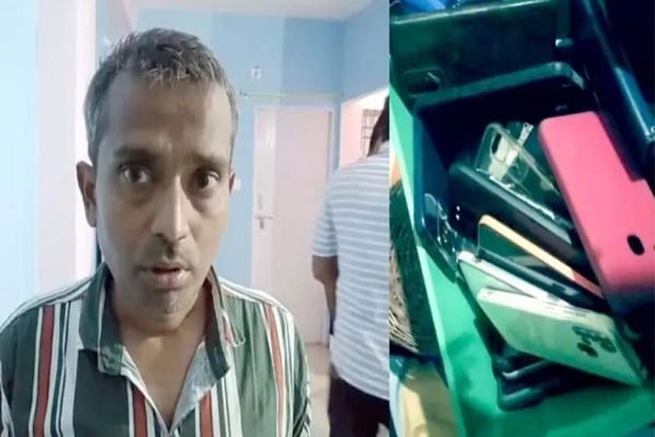 रेलवे कर्मचारी के फ्लैट में छापा, 100 मोबाइल व आपत्तिजनक सामान बरामद