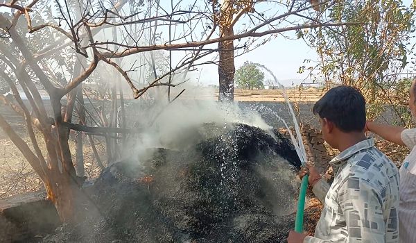 लोरमी के वार्ड नंबर 7 में भीषण आग, खेत-खलिहान और बाड़ी जलकर खाक