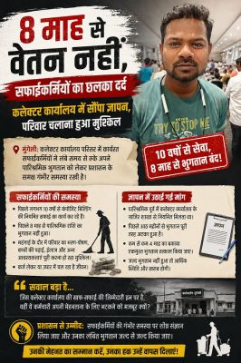 08 माह से वेतन नहीं, सफाईकर्मियों का छलका दर्द: कलेक्टर जनदर्शन में सौंपा ज्ञापन, परिवार चलाना हुआ मुश्किल