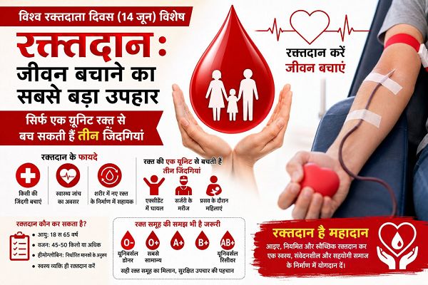 रक्तदान से मिलता है कई जरूरतमंदों को नया जीवन