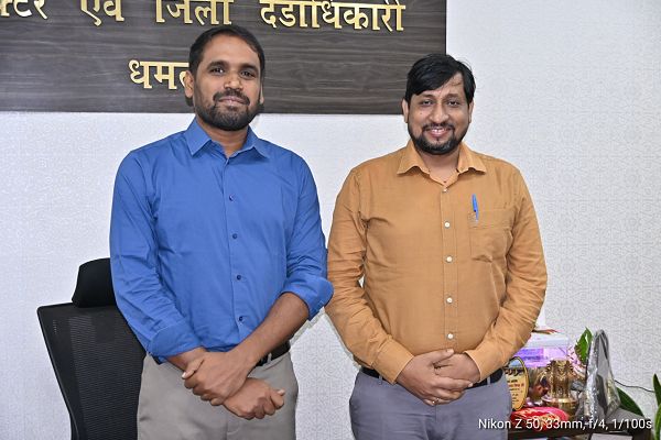 राष्ट्रीय नवप्रवर्तन प्रतिष्ठान के डॉ. राहुल प्रकाश ने कलेक्टर श्री मिश्रा से की मुलाकात