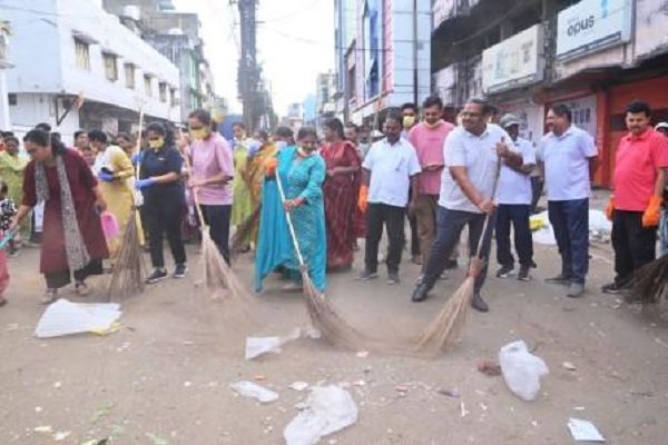 सेवा संकल्प अभियान के तहत स्वच्छता अभियान का आयोजन, शहरवासियों को दिया स्वच्छता का संदेश