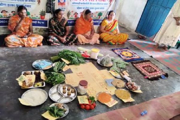 आंगन मिलन सेवा से उत्सव स्थल बने आंगनबाड़ी केंद्र, पौष्टिक आहार और सुपोषित थाली का किया गया प्रदर्शन