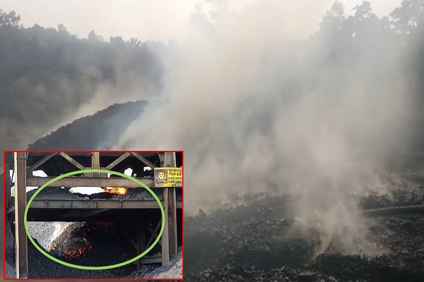 महीनों से जल रहा काला हीरा: बंगवार खदान के कोल यार्ड में लगी आग, खतरे में कर्मचारियों की जान, तेज धुंआ से पर्यावरण भी हो रहा प्रदूषित