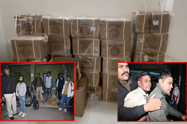 पुलिस की बड़ी कार्रवाई: घर से हो रही थी नशीले इंजेक्शन की सप्लाई, 2 आरोपी गिरफ्तार, 3 हजार कोरेक्स सिरप जब्त