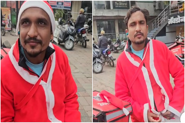 क्रिसमस पर Santa बनकर जा रहा था डिलीवरी बॉय, हिंदू संगठन ने रोककर उतरवा दिए कपड़े, पूछा- हिंदू त्योहार में भगवा पहनके जाते हो?