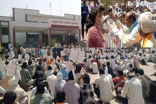 कलेक्टर ने मिलने से किया इनकारः चक्काजाम की चेतावनी के साथ कार्यालय के सामने बैठे धरने पर तब पहुंचे Collector और आदिवासियों की सुनी समस्याएं