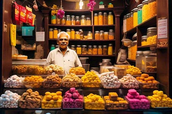 डिब्बे के साथ तौली जा रही थी मिठाई, तीन दुकानों पर हुई कार्रवाई