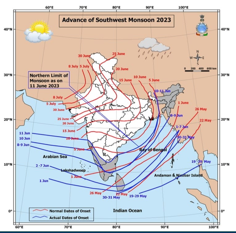 मानसून को आगे बढ़ने के लिए अनुकूल परिस्थितियां बनी हुई है 