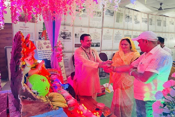 जिला भाजपा कार्यालय में विधि विधान से गणेश पूजन
