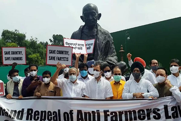 विपक्ष के सांसदो का संसद के बाहर प्रदर्शन, काली जैकेट पहनकर पहुंचे सदन, राहुल बोले- मोदी जी अडाणी जी की जांच नही करा सकते