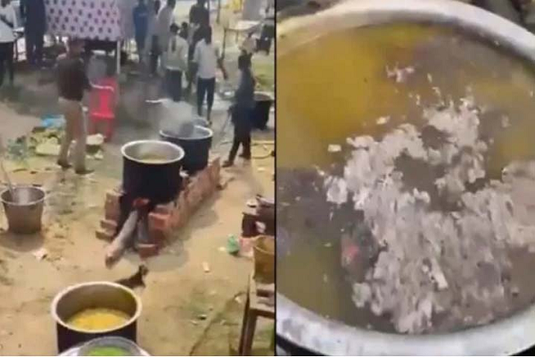 महाकुंभ के भंडारे के खाने में पुलिसकर्मी ने मिला दी राख, कैमरे में कैद हुई गंदी हरकत