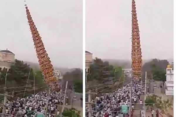 बेंगलुरू में भीड़ के ऊपर गिर गया 100 फीट ऊंचा रथ, एक की मौत