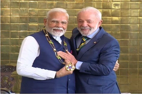 राष्ट्रपति लूला ने प्रधानमंत्री मोदी को ब्राजील के सर्वोच्च अवॉर्ड से किया सम्मानित