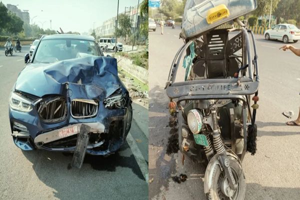  तेज रफ्तार BMW ने ई-रिक्शा को मारी टक्कर, नर्स समेत दो की मौत