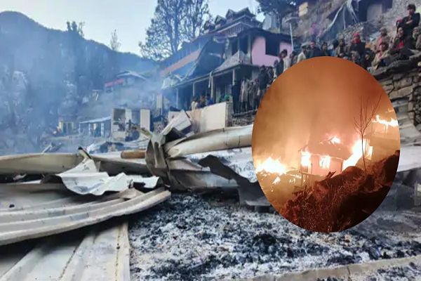 सावणी में लगी भीषण आग : एक महिला जिंदा जली, 9 मकान जलकर राख