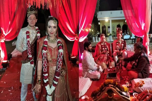 जयपुर में बेलारूस के जोड़े ने हिंदू रीति-रिवाजों से लिए सात फेरे, राजस्थानी परंपराओं की झलक