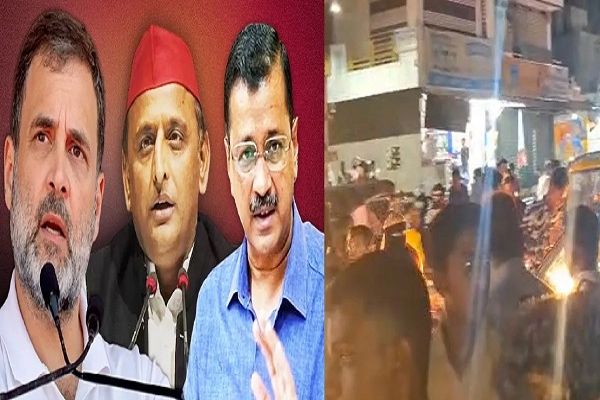 राहुल गांधी, केजरीवाल और अखिलेश की वायरल हुई ऐसी तस्वीर