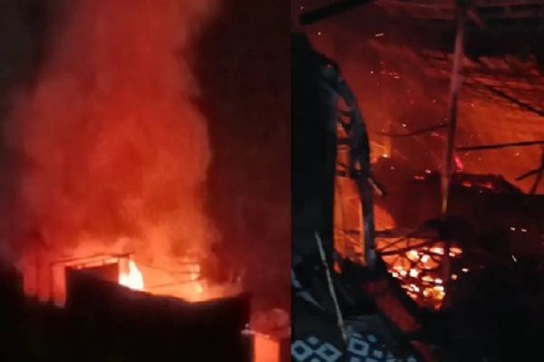 वाइन शॉप में लगी भीषण आग